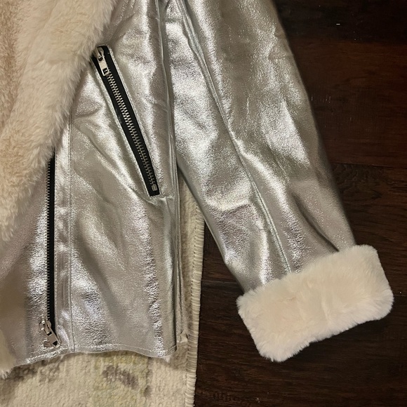 Metallic Silver Moto Jacket NWT - Picture 5 of 5
